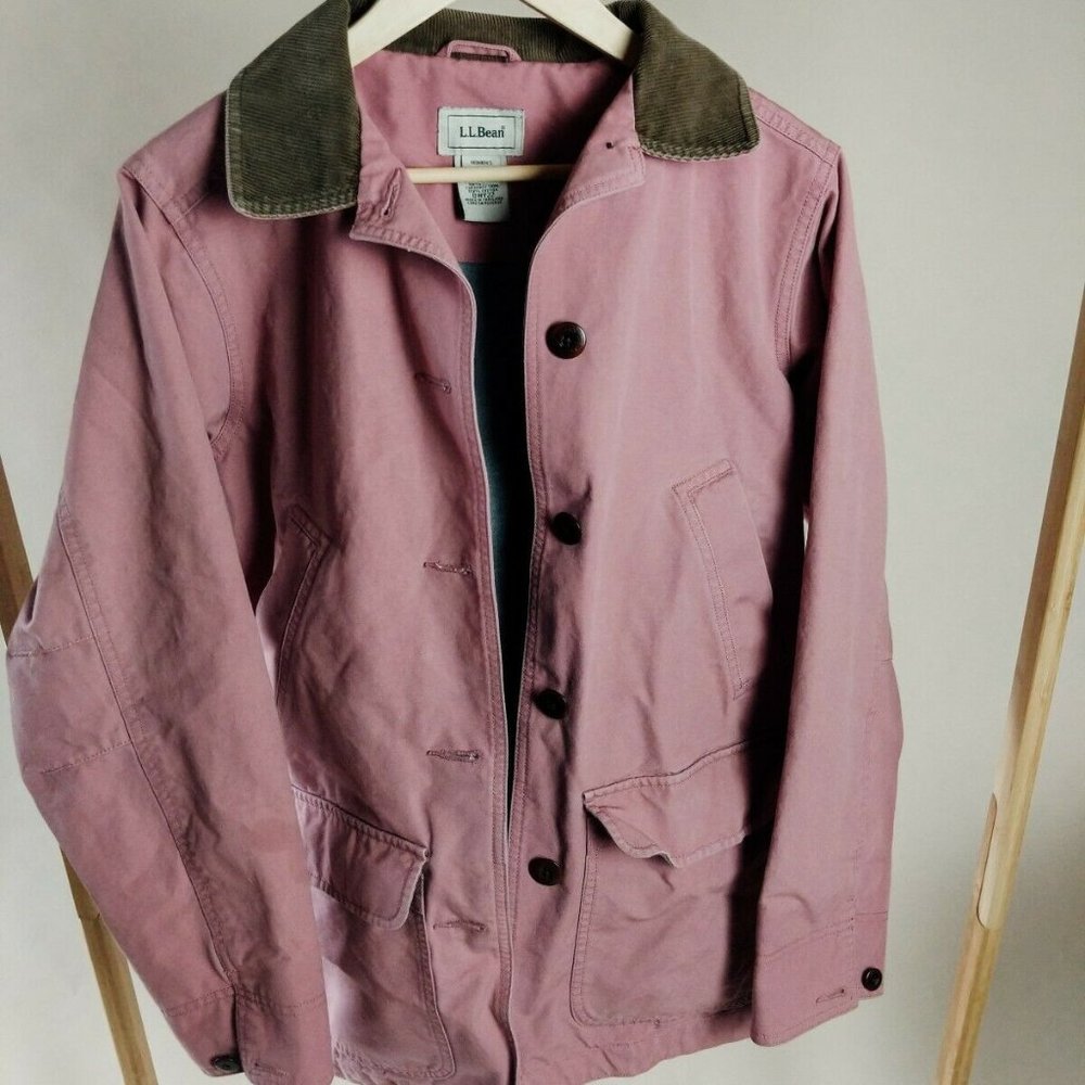 vintage LL Bean womens chore coat salmon pink XS